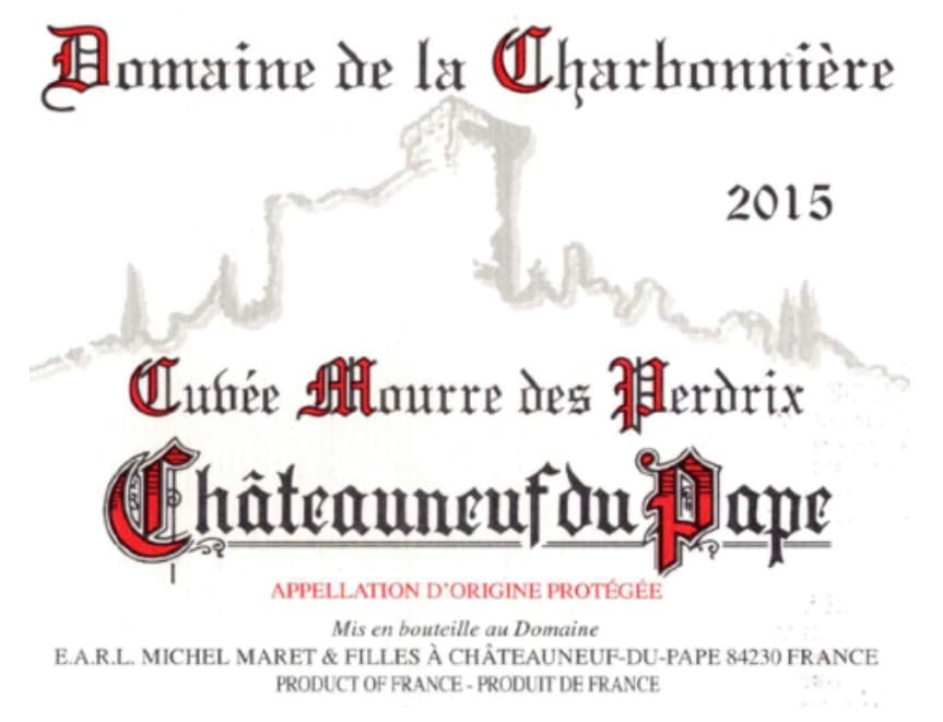 Domaine De La Charbonnière/aop Châteauneuf Du Pape Mourre Des Perdrix