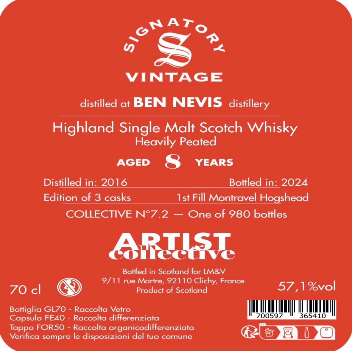 Ben Nevis 8 Ans 2016 Peated Artist Collective 7.0