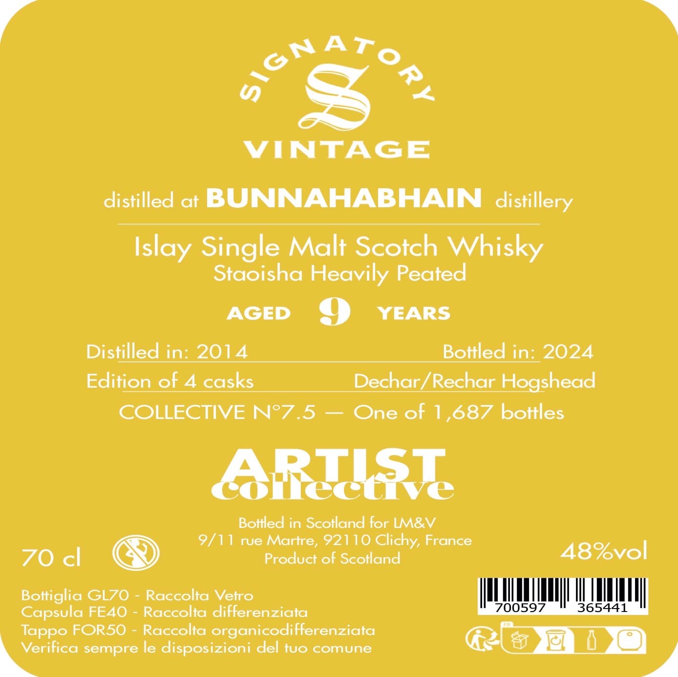 Bunnahabhain Staoisha 9 Ans 2014 Artist Collective 7.5
